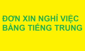 Mẫu đơn xin nghỉ việc bằng tiếng Trung