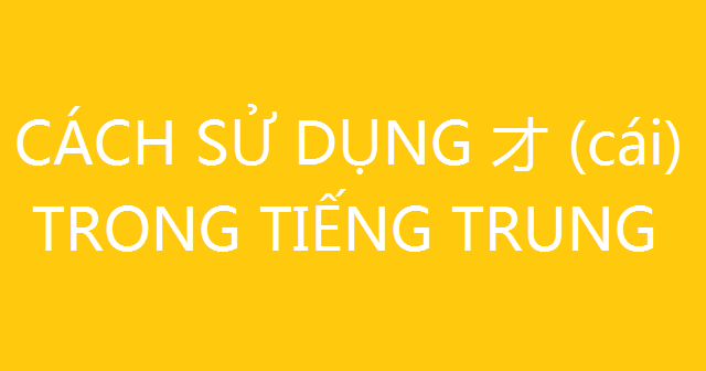 Hình ảnh Ba cách sử dụng 才 (cái) trong ngữ pháp tiếng Trung